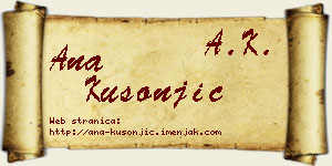 Ana Kusonjić vizit kartica